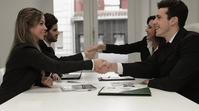 Personas Formales estrechandose las manos